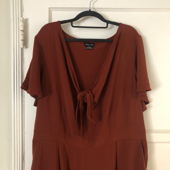 City Chic Knot Front Jumpsuit - Picture 5 of 6